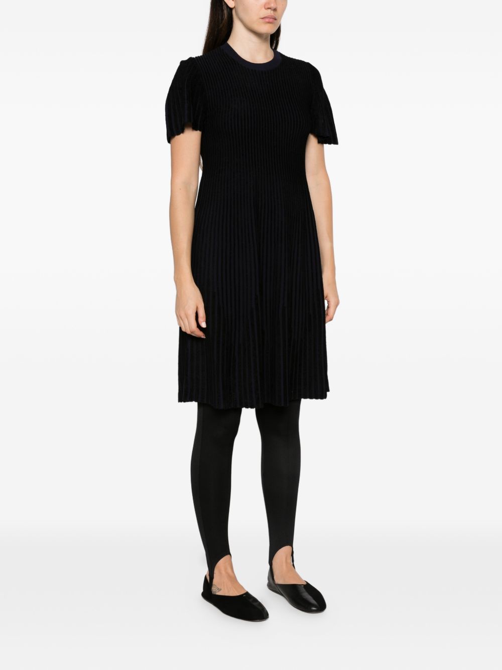 STRIPED MIDI DRESS