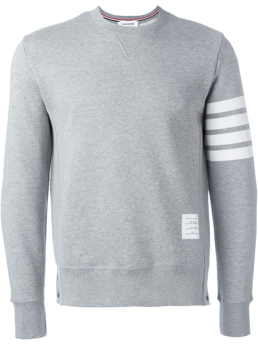 THOM BROWNE · 4BAR COTTON CREWNECK SWEATSHIRT