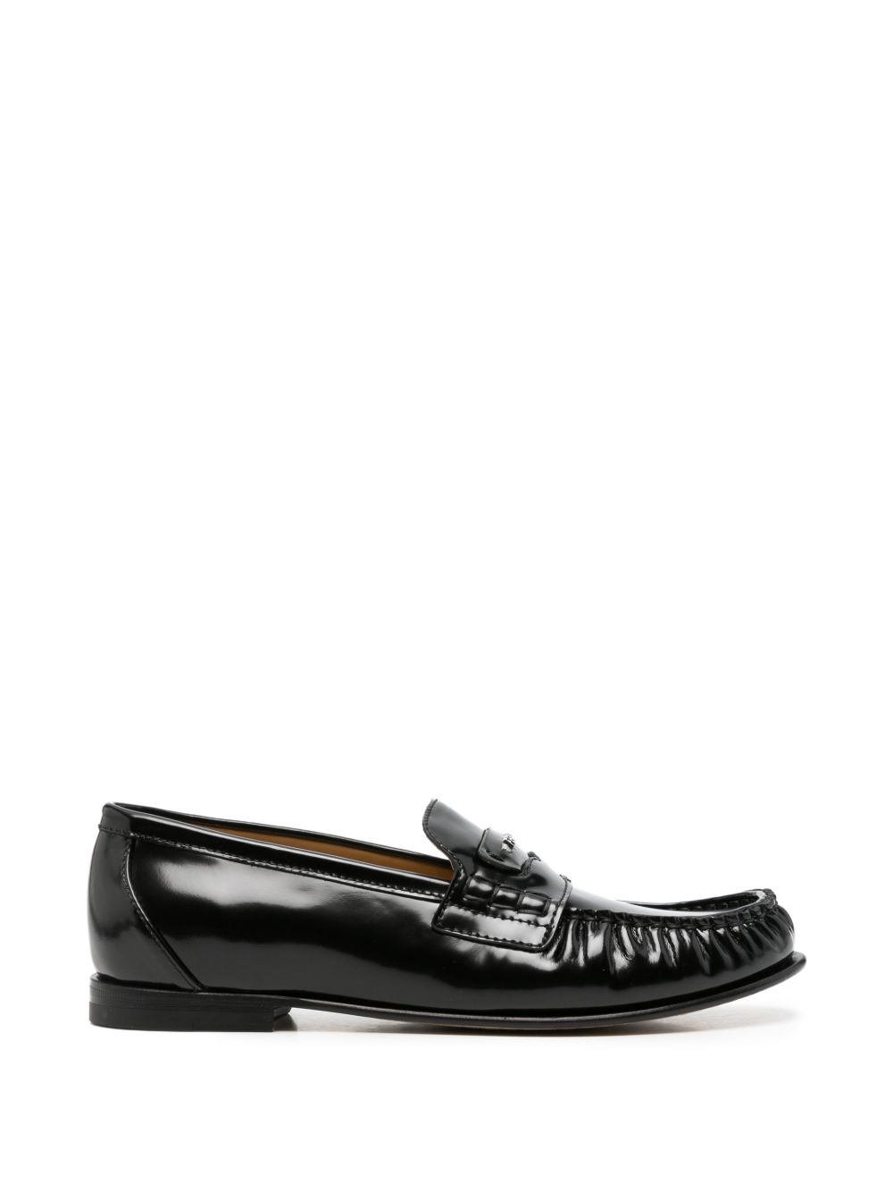FENDI SCRUNCH LEATHER LOAFERS