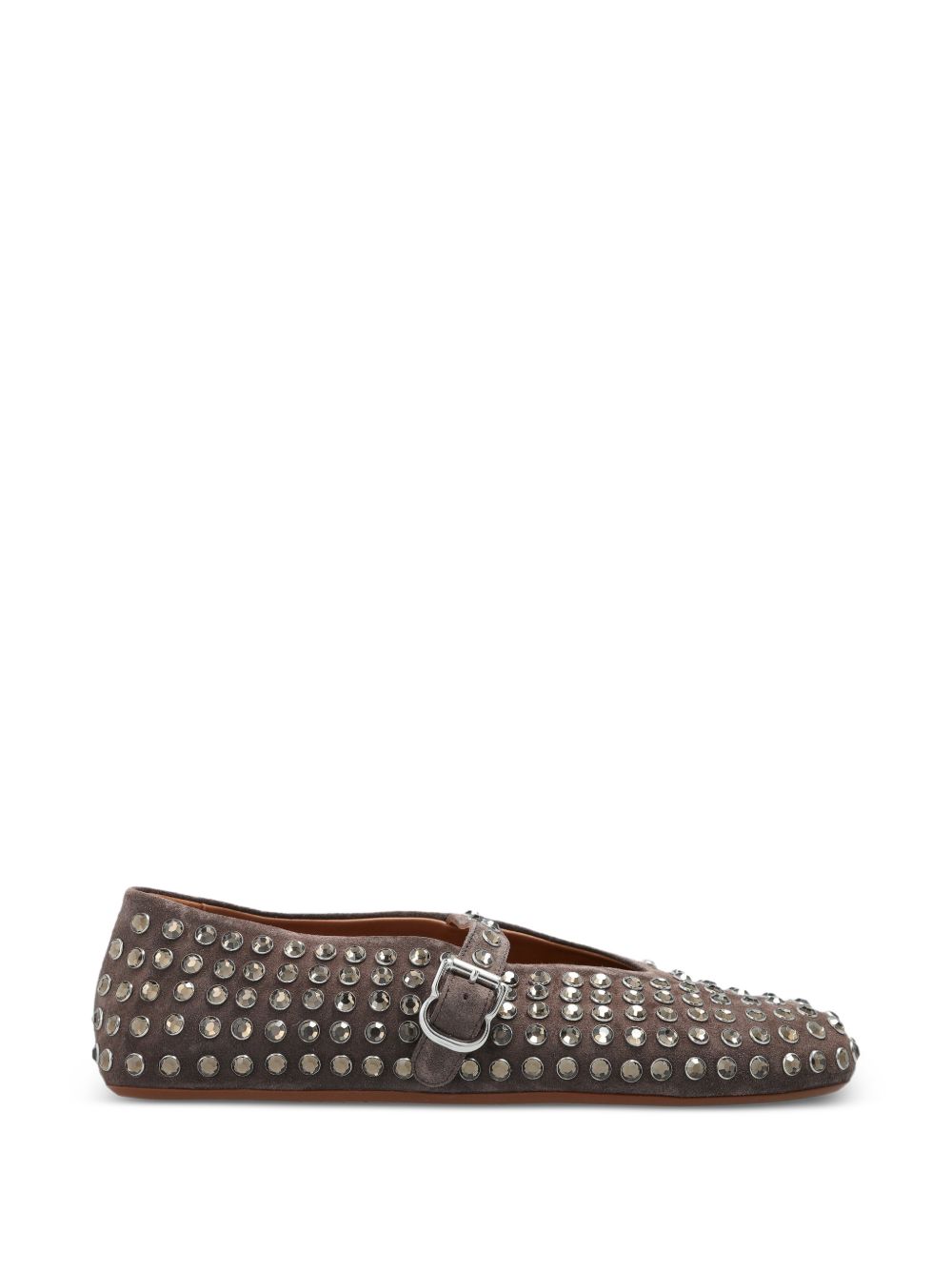 STRASS EMBELLISHED LEATHER BALLETS