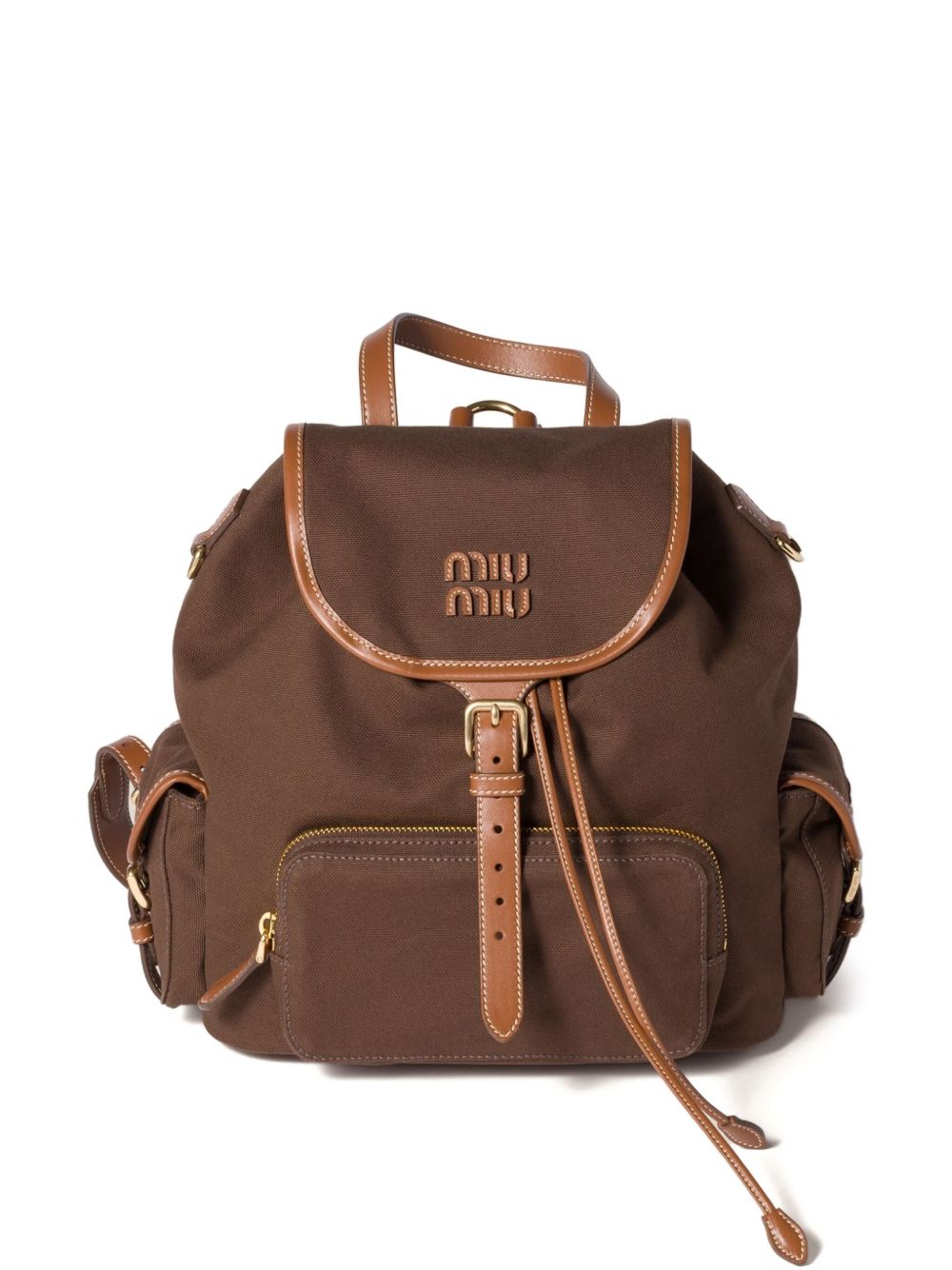 CANVAS AND LEATHER LARGE BACKPACK