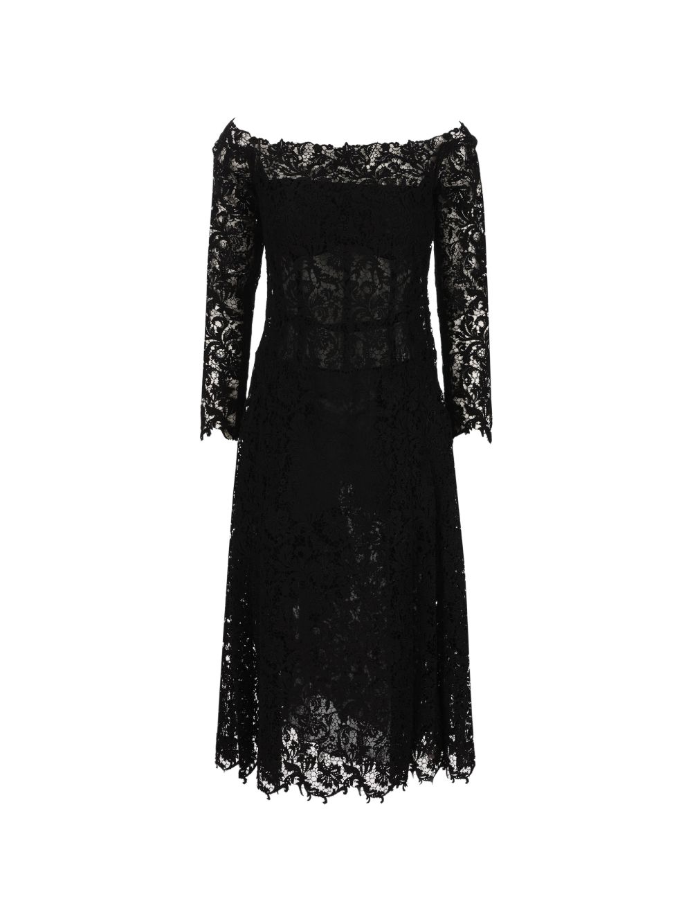 MACRAMÉ LACE MIDI DRESS