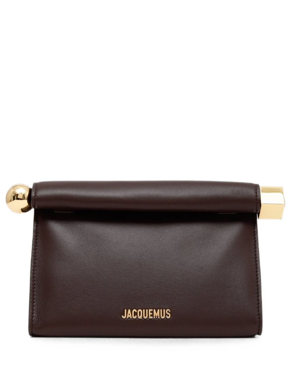 LE SAC ROND CARRE LEATHER CLUTCH