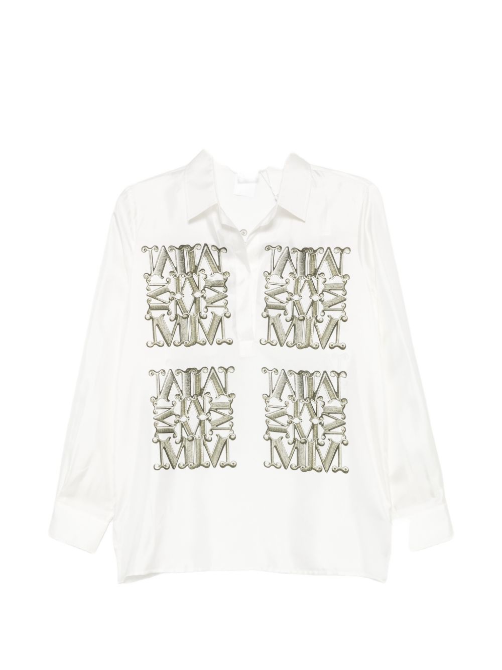 LOGO PRINT SILK SHIRT