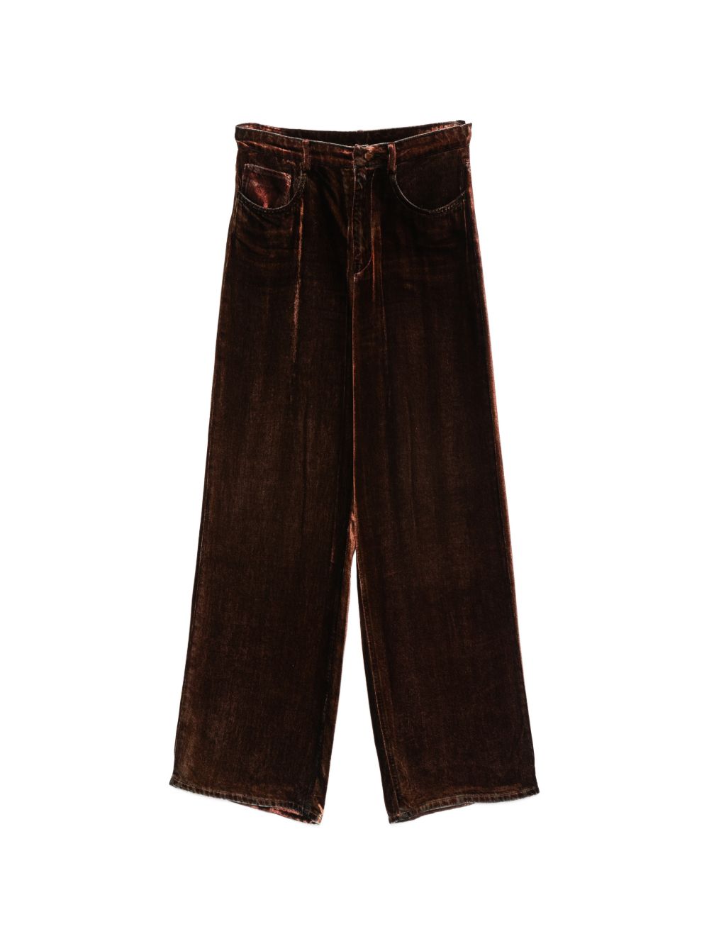 VELVET WIDE-LEG TROUSERS
