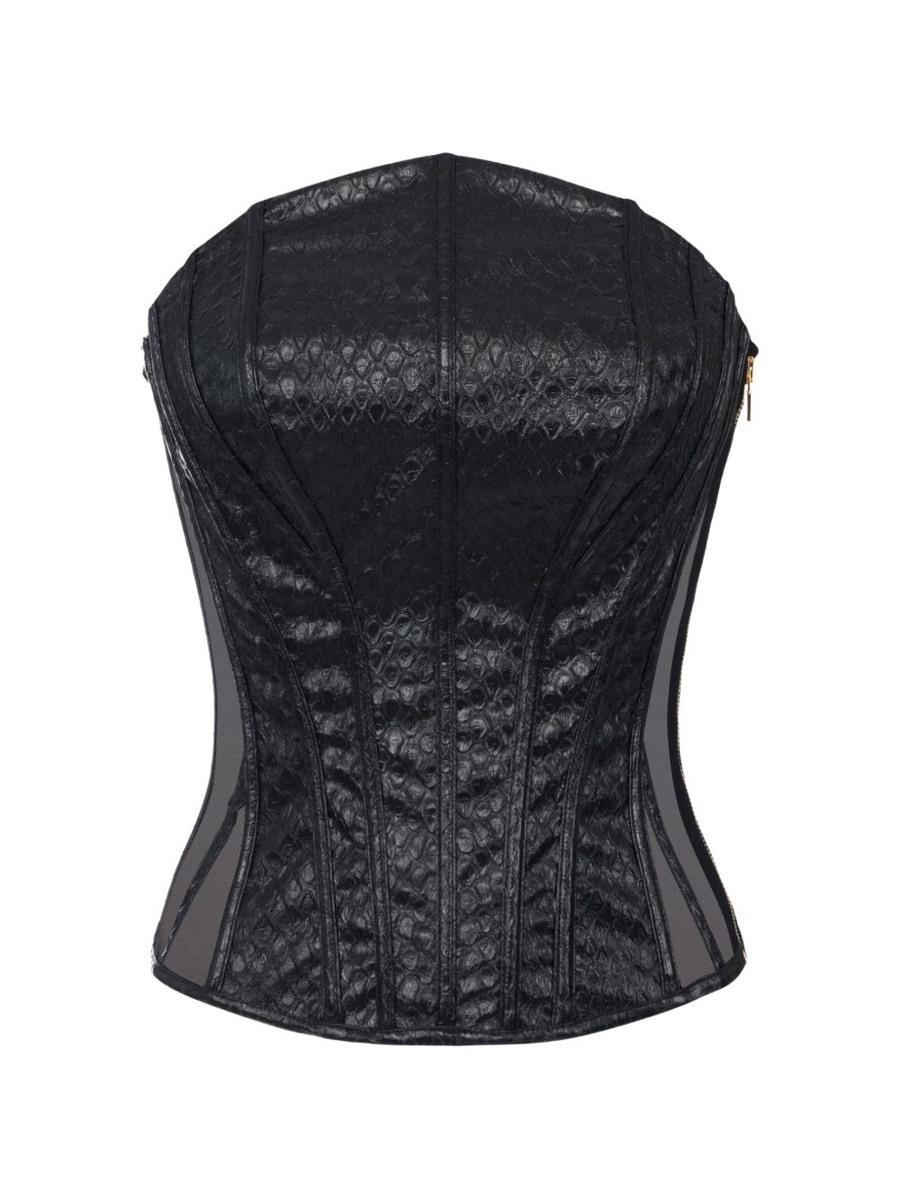 FAUX LEATHER CORSET TOP