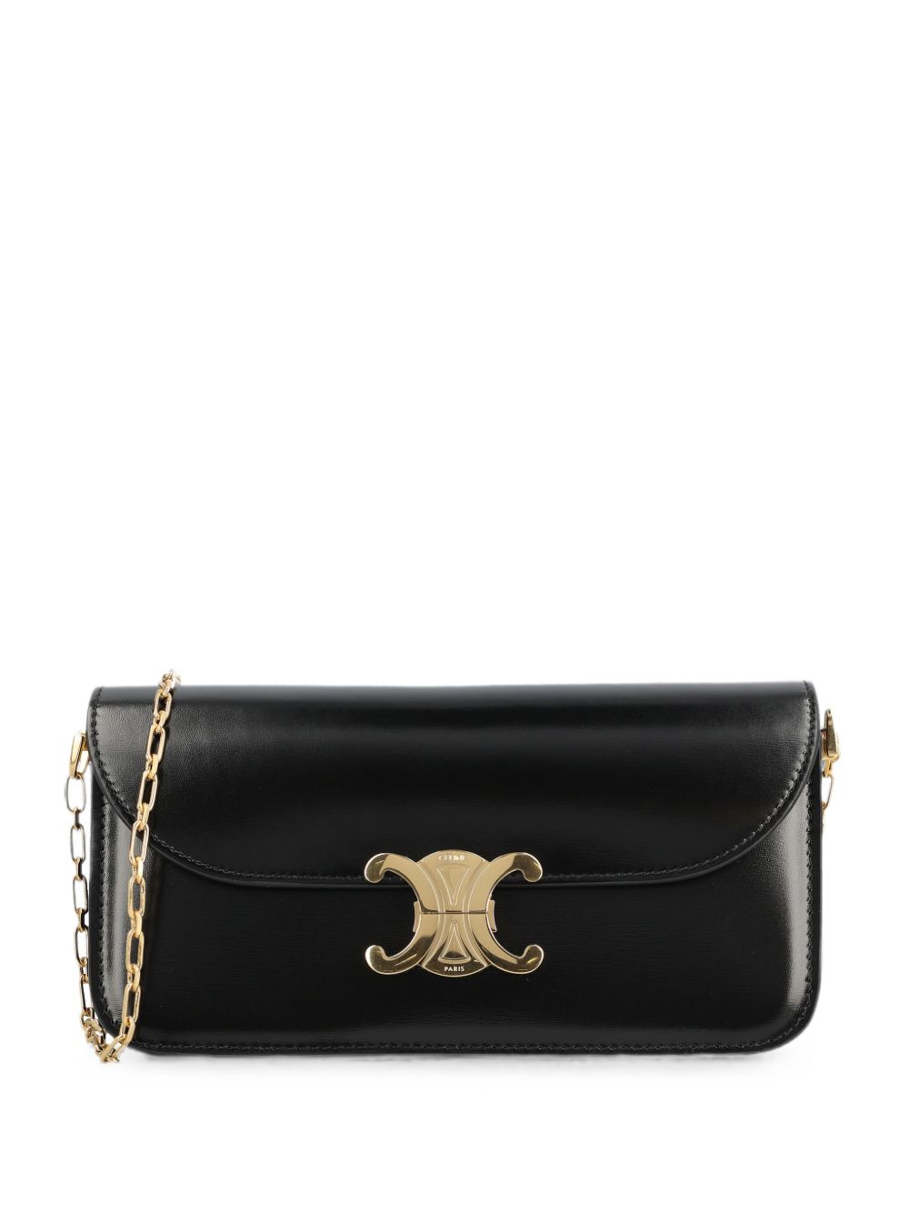 TRIOMPHE CHAIN SMALL LEATHER SHOULDER BAG