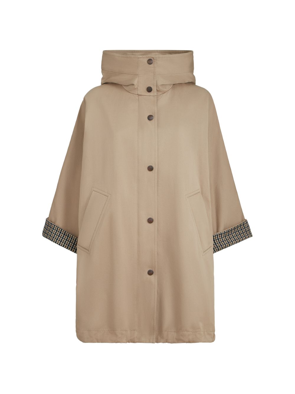 COTTON AND LINEN BLEND PARKA COAT