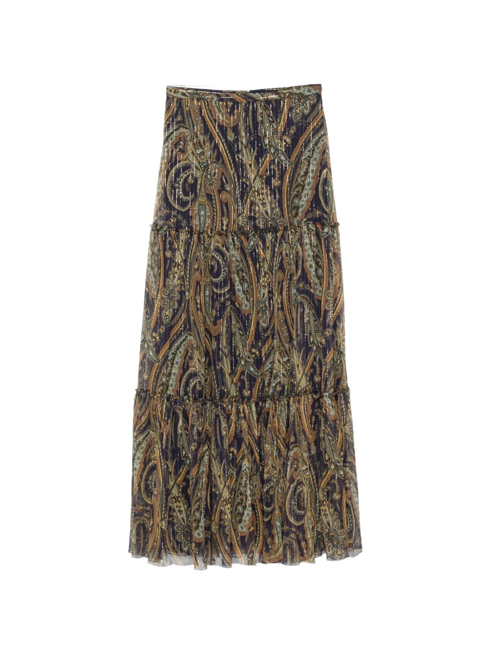 PRINTED SILK LONG SKIRT