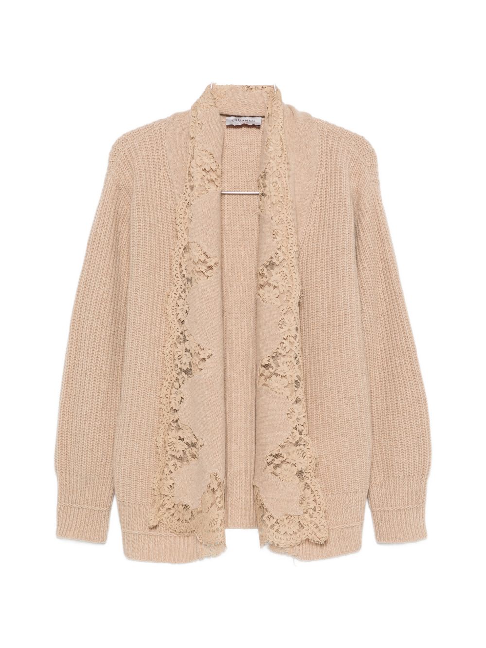LACE-TRIM COTTON CARDIGAN