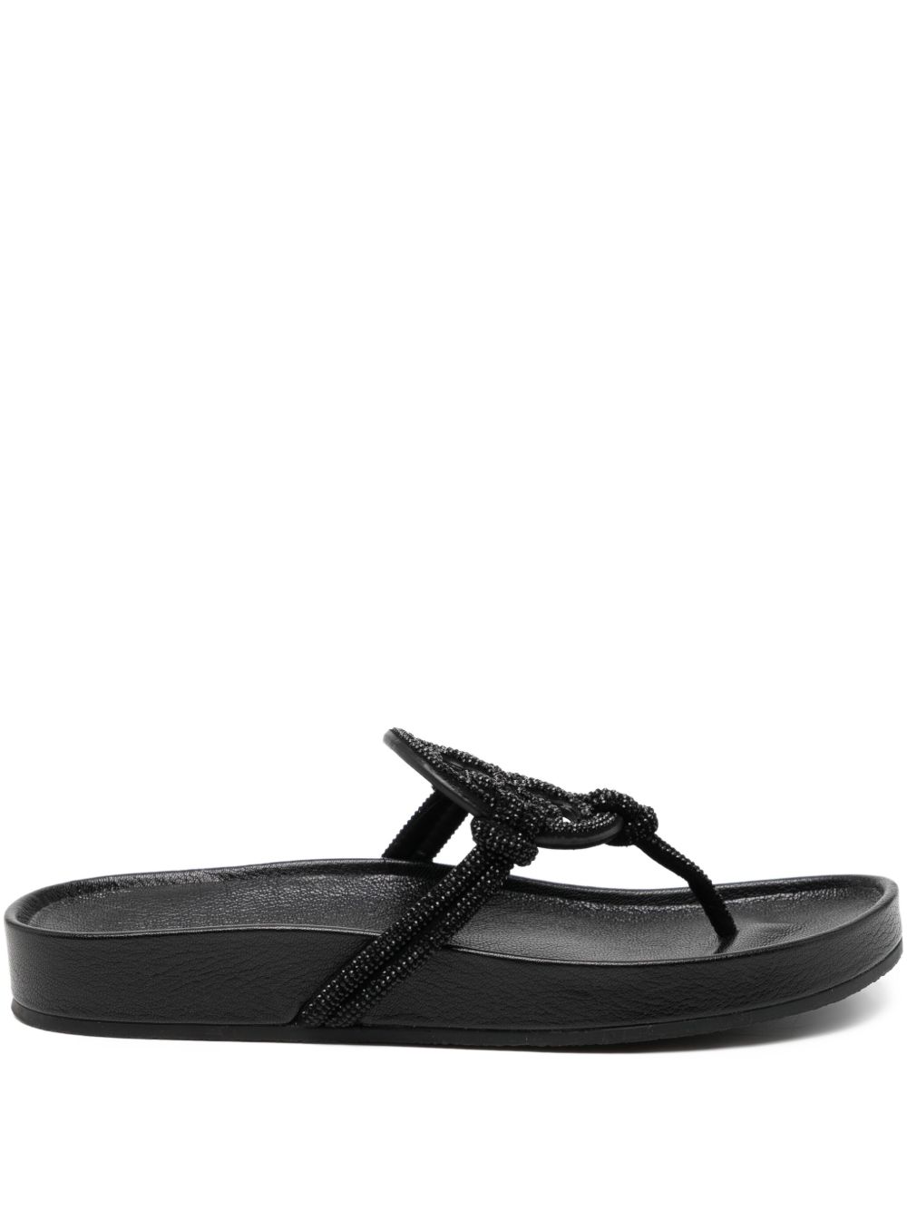 TORY BURCH · MILLER PAVÉ LEATHER SANDALS