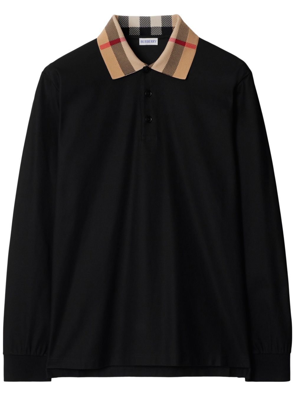 CHECK COLLAR COTTON POLO SHIRT