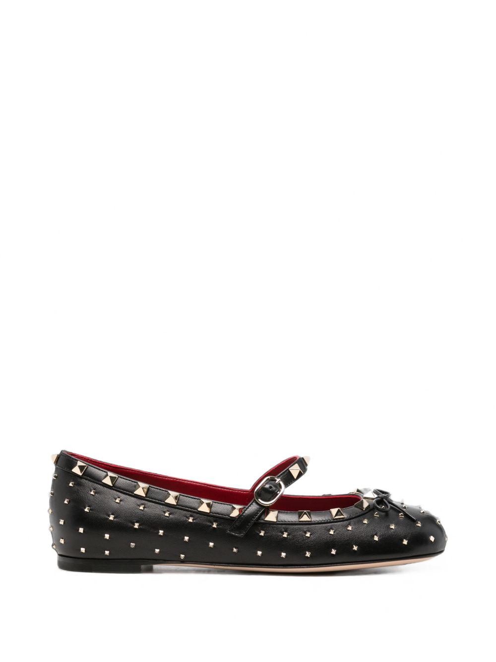 ROCKSTUD LEATHER BALLET FLATS