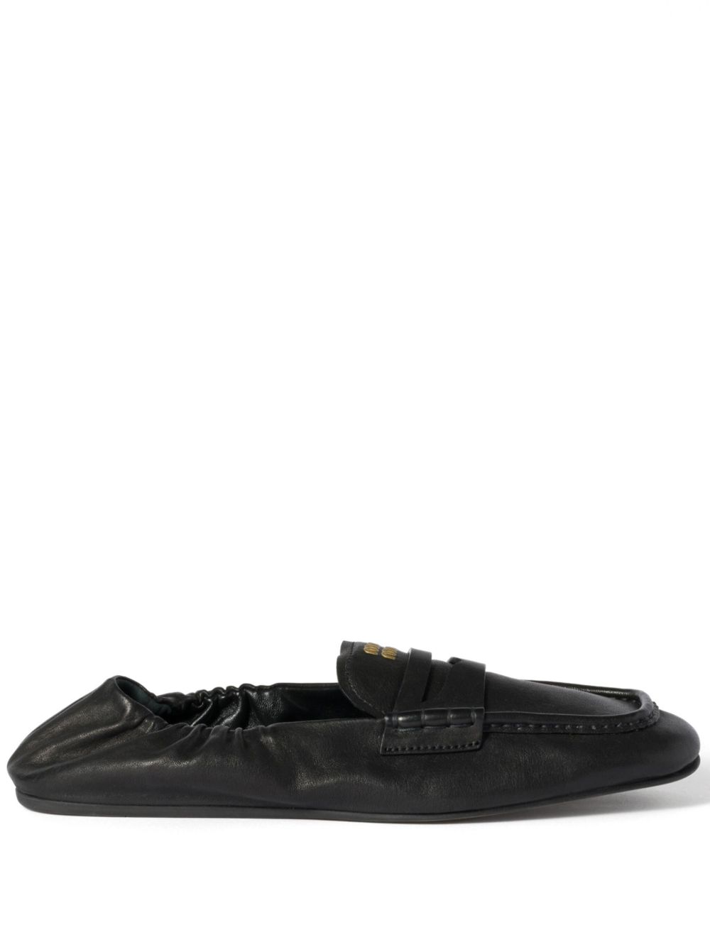 RUCHES LEATHER LOAFERS